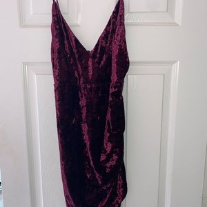 FOREVER 21 - Crushed Velvet Mini Dress, Burgundy, Size Small